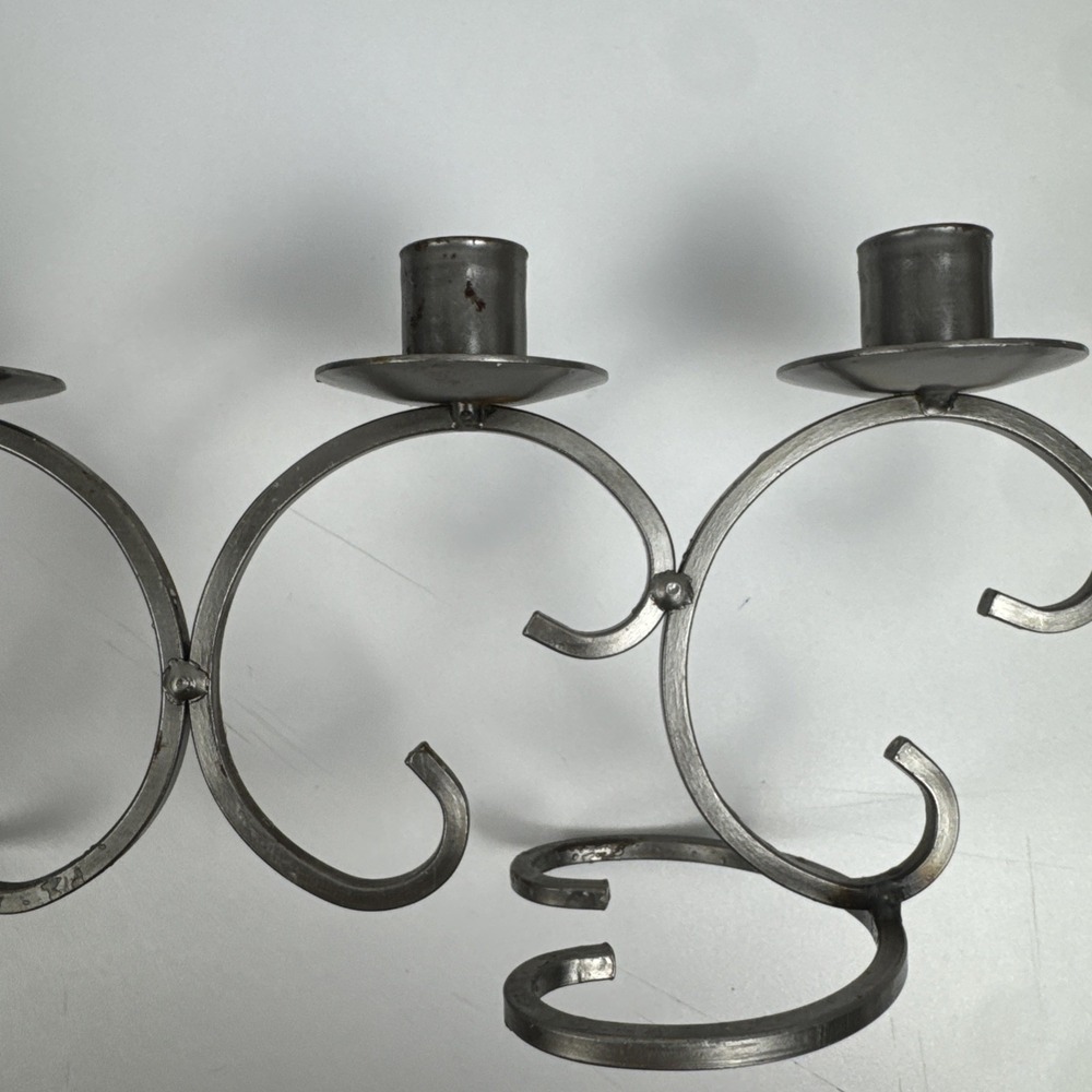 Vtg 80s Dalagruppen Sweden Wrought Iron 4 Taper Candle Holder Scandinavian - Picture 11 of 16